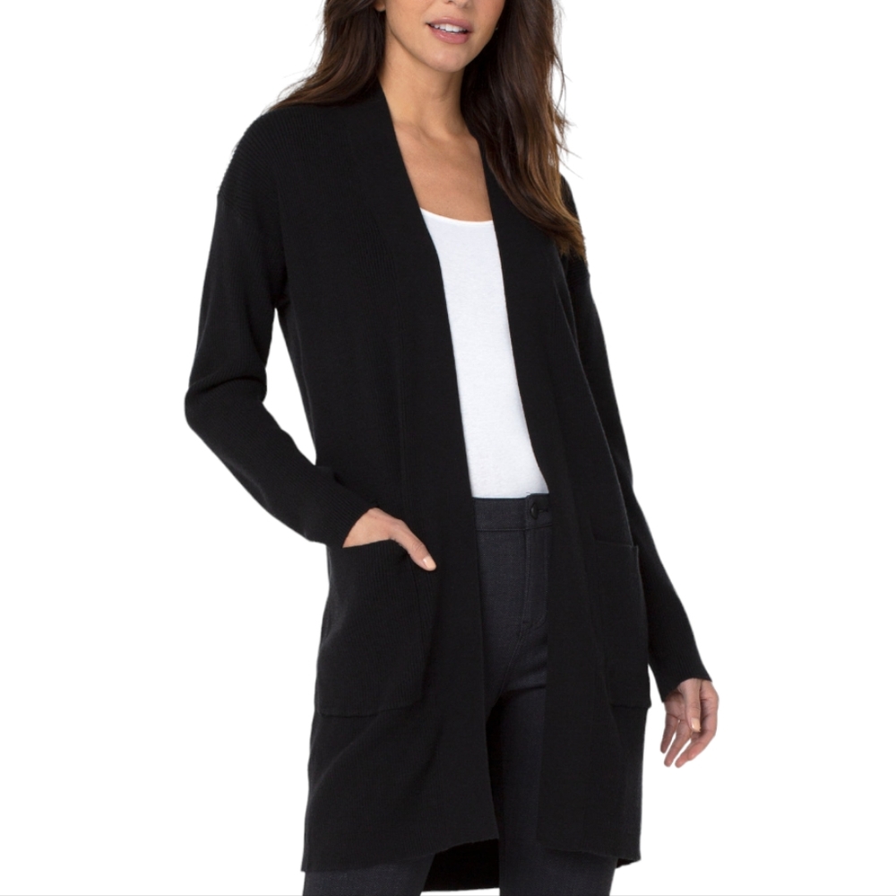 Liverpool Ribbed l Open Front Cardigan Sweater